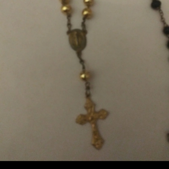J384 Rosary Lot One Black and one Goldtone - Picture 2 of 9
